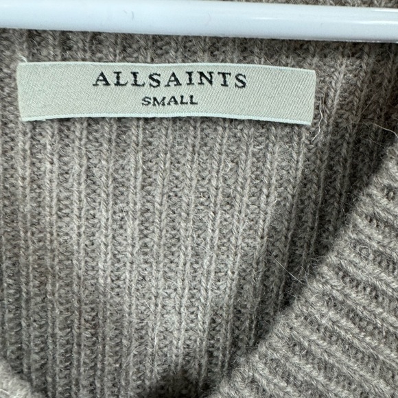 All Saints Size Small Able Open Shoulder Jumper Sweater Asymmetrical Wool Alpaca - Picture 4 of 7